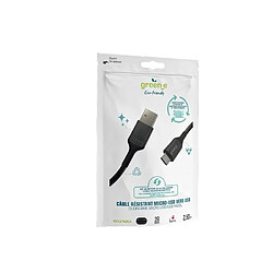 Avis Greene Câble Micro USB vers USB 2.4A avec Attache Charge et Synchronisation 2,5m Noir