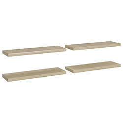 Maison Chic Lot de 4 Étagères murales,Étagère Rangement flottate Chêne 80x23,5x3,8 cm MDF -MN52655