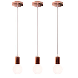 Stoex 3x Luminaire Suspension Douille de lampe E27, Lampe de Plafond Accessoires Pendentif Lampe Titulaire Support de lampe plafonnier Antique Edison - Or rose