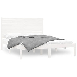 Maison Chic Lit adulte - Lit simple Cadre de lit,Structure du lit Contemporain Blanc Bois massif 160x200 cm -MN88463