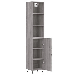 Avis vidaXL Buffet haut Sonoma gris 34,5x34x180 cm Bois d'ingénierie