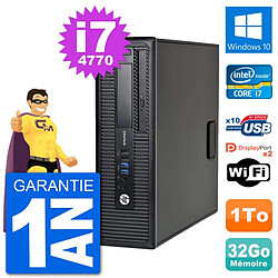 PC HP EliteDesk 800 G1 Core i7-4770 RAM 32Go Disque Dur 1To Windows 10 Wifi - Occasion