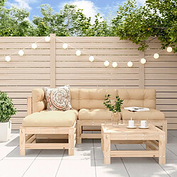 Maison Chic Salon de jardin 5 pcs + coussins - Mobilier/Meubles de jardin - Table et chaises d'extérieur bois massif -MN91602