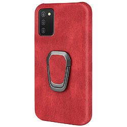 Coque en TPU + PU avec béquille rotative rouge pour votre Samsung Galaxy A03s (164.2 x 75.9 x 9.1mm)