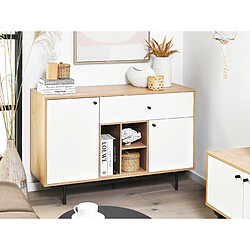 Beliani Commode effet bois clair / blanc 1 tiroir ITACA