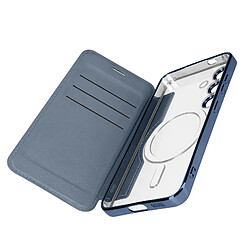 Avizar Étui Clapet pour Samsung S24 Compatible MagSafe Protection RFID Bleu Nuit