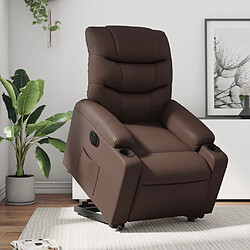 Maison Chic Fauteuil Relax pour salon, Fauteuil inclinable électrique marron similicuir -GKD99320