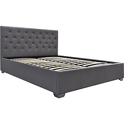 Habitat Et Jardin Lit double avec coffre Tino - 140 × 190 cm - Gris