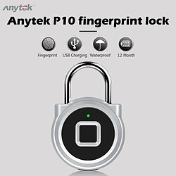 ANYTEK P10 INTELLIGENT SANS CLÉ SERRURE À EMPREINTES DIGITALES CADENAS PORTE BAGAGES CAS SERRURE(ATK-P10) pas cher