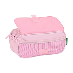 Acheter Trousse Fourre-Tout Triple Benetton Pink Rose (21,5 x 10 x 8 cm)