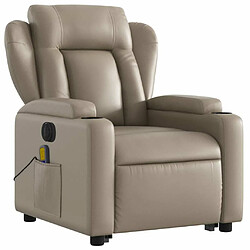 Avis Maison Chic Fauteuil Relax pour salon, Fauteuil inclinable de massage électrique cappuccino similicuir -GKD35125