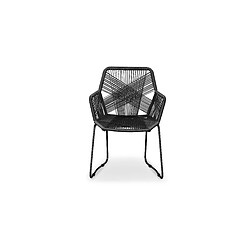 Avis ICONIK INTERIOR Chaise d'extérieur - avec accoudoirs - Chaise de jardin - Frony Noir