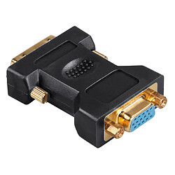 HAMA Adaptateur VGA-DVI, DVI mâle - VGA (Sub-D15hd) femelle, plaqué or, blindé