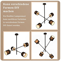 NETTLIFE Suspension Métal Noir E14 Max. 25W Diam. 85 cm 4 Ampoules Abat-Jour Salon Lampe de Salle à Manger Vintage Plafonnier Lampe de Cuisine pour pas cher