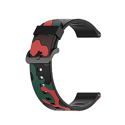 Bracelet en silicone motif de camouflage pour votre Haylou Solar LS05 - Camouflage rouge