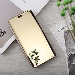 Wewoo Coque Etui en cuir pour miroir OnePlus 6 avec support or