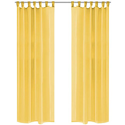 vidaXL Rideau occultant 2 pcs Voile 140 x 175 cm Jaune