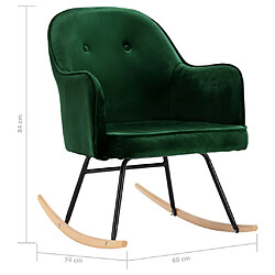 vidaXL Chaise à bascule Vert foncé Velours pas cher