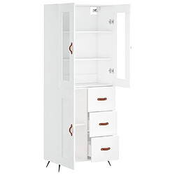 Avis vidaXL Buffet haut Blanc 69,5x34x180 cm Bois d'ingénierie