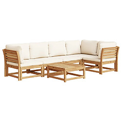 vidaXL Salon de jardin 6 pcs avec coussins bois d'acacia solide