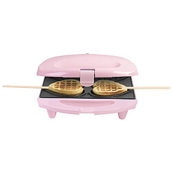 Gaufrier forme de 4 coeurs sur bâtonnets 780w rose - dsw271p - BESTRON