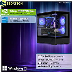 Sedatech PC Gamer Pro V360 • Intel i5-12600KF • RTX4070Ti Super • 32Go DDR5 • 2To SSD M.2 • Windows 11