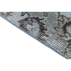 Avis Vidal Tapis de laine 211x109 Bleu Ultra Vintage