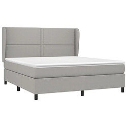 Avis Maison Chic Structures de lit + matelas,Lit à sommier tapissier avec matelas Gris clair 160x200cm Tissu -MN59735