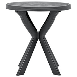 vidaXL Table de bistro Anthracite Ø70 cm Plastique