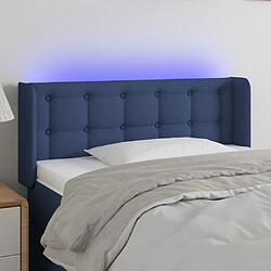 vidaXL Tête de lit à LED Bleu 83x16x78/88 cm Tissu