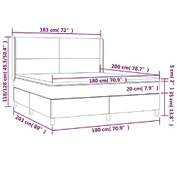 Acheter Maison Chic Lit adulte- Lit + matelas + LED,Sommier à lattes de lit matelas et LED Vert foncé 180x200 cm -GKD51650