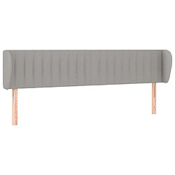 Maison Chic Tête de lit scandinave avec oreilles,meuble de chambre Gris clair 163x23x78/88 cm Tissu -MN95457