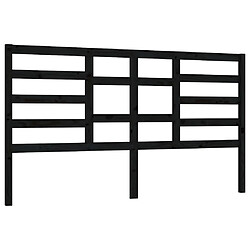 vidaXL Tête de lit Noir 206x4x104 cm Bois massif de pin