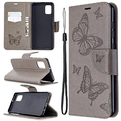 Etui en PU empreinte papillon gris pour Samsung Galaxy A31