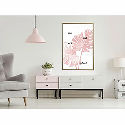 Paris Prix Affiche Murale Encadrée Pale Pink Monstera 40 x 60 cm Or