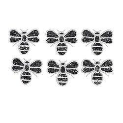 6pcs Abeille Design Fer Sur Patch Pour Vêtements T-shirt Badges Bricolage Appliques Noir