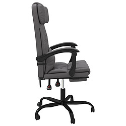 Avis vidaXL Fauteuil inclinable de bureau Gris Similicuir