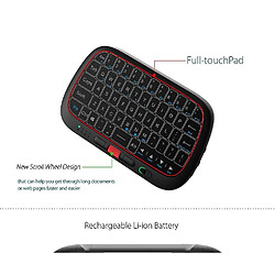 Universal RII I5 2.4G sans fil plein écran tactile mini clavier avec rouleau