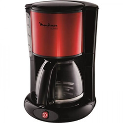 Machine a Cafe - Cafetiere Electrique MOULINEX FG360D11 SUBITO filtre, 1.25 L soit 10/15 tasses, a café électrique, Porte-filtre pivotant - Rouge