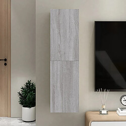 vidaXL Meuble TV mural Sonoma gris 30,5x30x110 cm