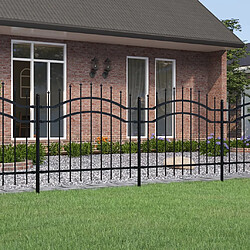 vidaXL Clôture de jardin avec sommet de lance Noir 140 cm 