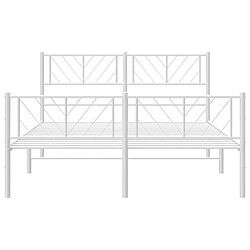 Maison Chic Lit adulte - Lit simple Cadre de lit métal avec tête de lit/pied de lit,Structure du lit Contemporain pour chambre blanc 120x190cm -MN61557 pas cher