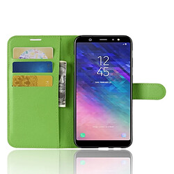 Acheter Wewoo Housse Étui vert pour Samsung Galaxy A6 + 2018 Litchi Texture en cuir flip horizontal avec titulaire et fentes cartes porte-monnaie