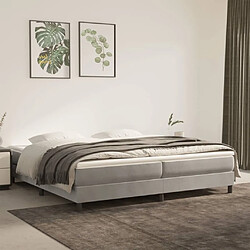 Maison Chic Lit Adulte - Lit simple Lit à sommier tapissier et matelas moelleux - Meuble de Chambre - Gris clair 200x200cm Velours -MN43796