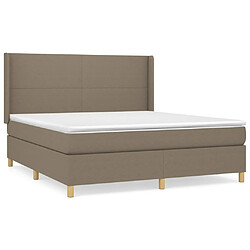 vidaXL Sommier à lattes de lit avec matelas Taupe 160x200 cm Tissu