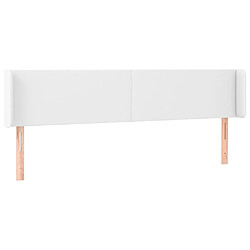 vidaXL Tête de lit avec oreilles Blanc 183x16x78/88 cm Similicuir