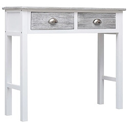 vidaXL Table console Gris 90 x 30 x 77 cm Bois