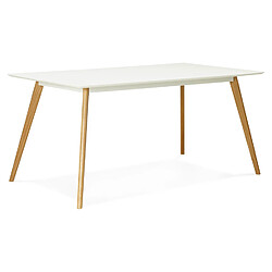 Alterego Table de cuisine rectangulaire / bureau droit 'CANDY' blanc - 160x90 cm pas cher