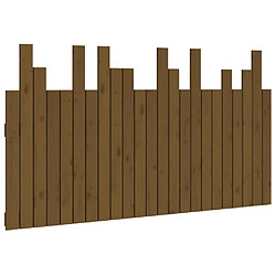 vidaXL Tête de lit murale Marron miel 146,5x3x80 cm Bois massif de pin