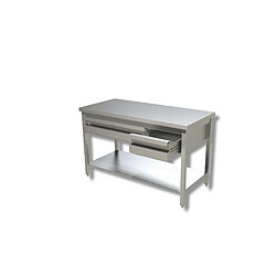 Table avec etagere et 2 tiroirs - Gamme 600 - Ristopro